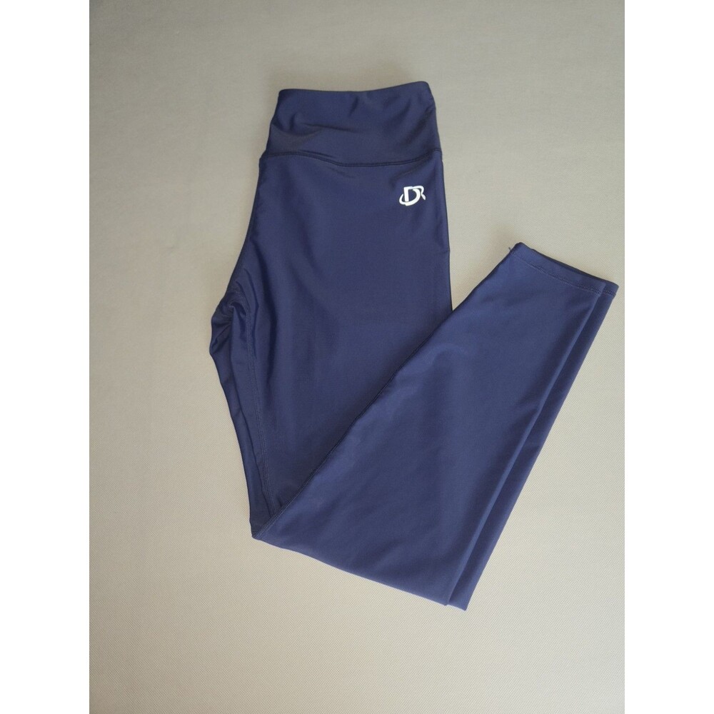 Deerose Womens Swim Leggings Navy Blue High Waist Stretchy Athletic Pants Size M